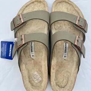 Birkenstock Arizona Shearling Sandals Men 46 NWT